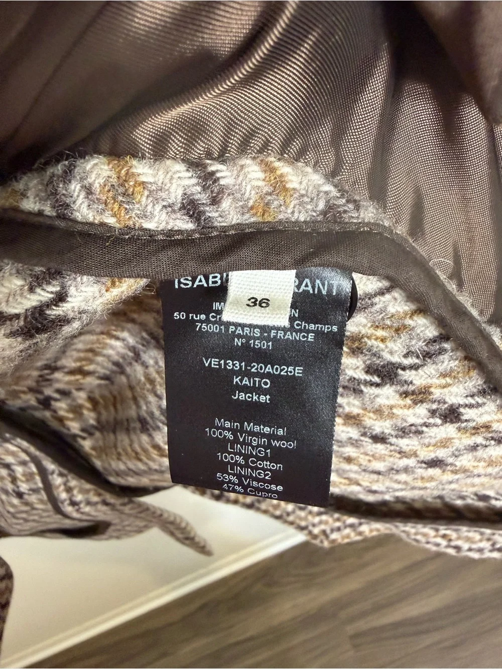 Isabel Marant Étoile Kaito Single-Breasted Houndstooth Wool Blazer Jacket Size 4